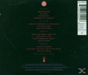 CD-Rückseite. Text in Rot und Weiß. Titelliste. Schwarzer Hintergrund.