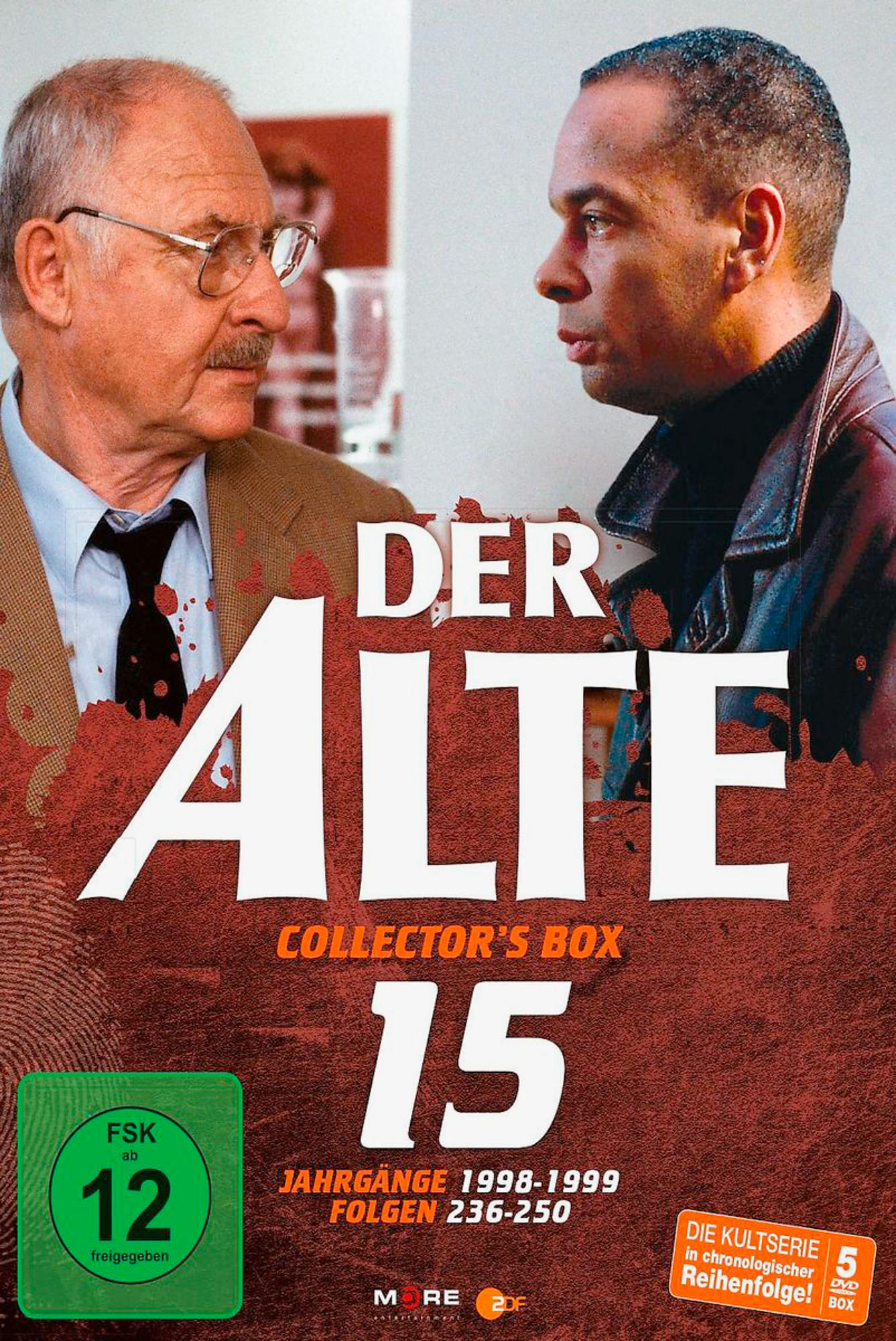 DVD-Cover mit zwei Männern, Titel "DER ALTE", Text "COLLECTOR'S BOX 15" und Altersfreigabe.