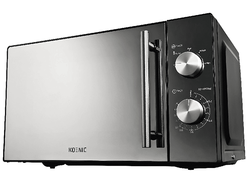 Koenic KMW 1221 B Mikrowelle (700 Watt, Freistehend, 20 l, Schwarz/ verspiegelte Front)