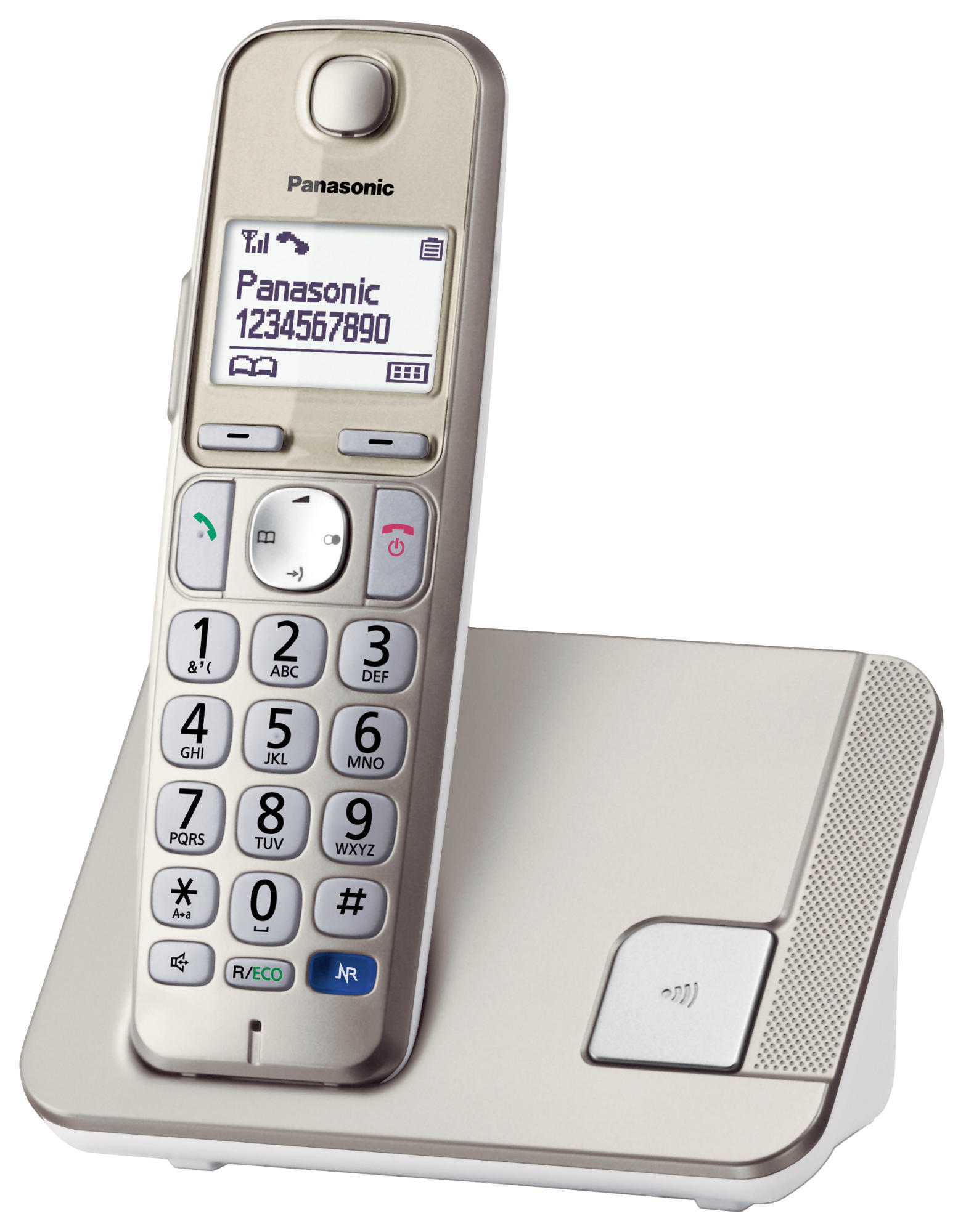 Teléfono - Panasonic KX-TGE 210SPM con Manos libres, Teclas grandes, Bloqueo e identificador de llamada