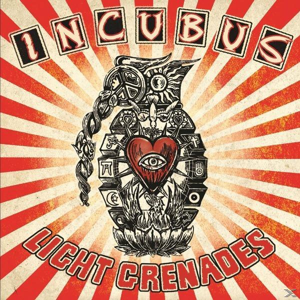 Album borító, Incubus. Egy piros-fehér gránát szívvel csíkos háttéren.