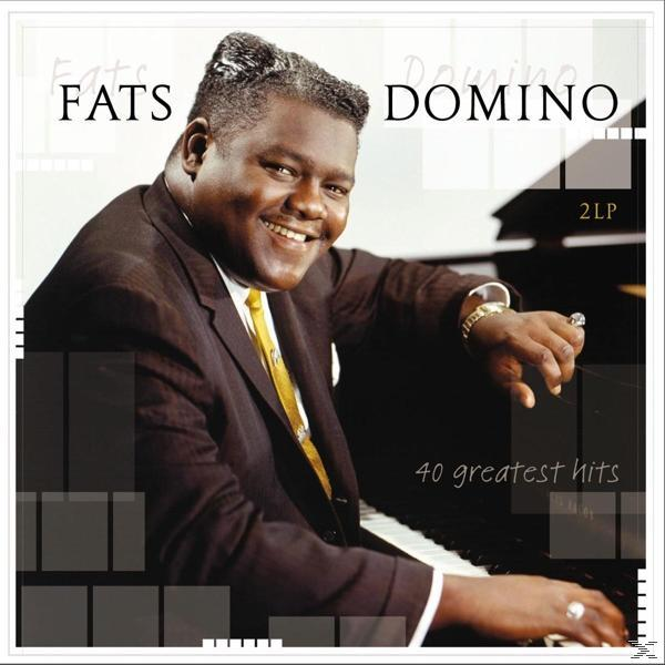 Fats Domino album borítója. Mosolyog, egy zongoránál ül. A szöveg a következőt mondja: „Fats Domino” és „40 greatest hits”.