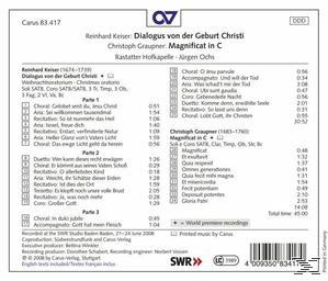 Rastatter Dialogus & Ochs Der (CD) Von Geburt Hofkapelle - Christi -