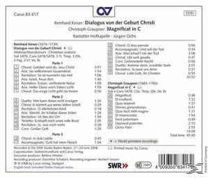 Rückseite des Albums mit Noten und Text.