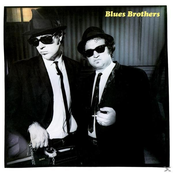 Albumcover. Zwei Männer in schwarzen Anzügen, Hüten und Sonnenbrillen. Titel: Blues Brothers.