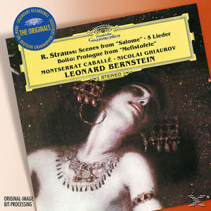 R. Strauss Albumcover. Frau mit Schmuck und dunklem Sternenhintergrund, klassische Kunst.