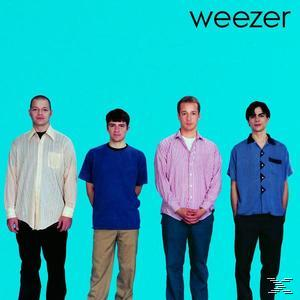 Albumcover mit vier stehenden Männern, Text 'Weezer' oben.