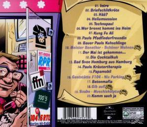 Rückseite eines Albums. Cartoon-Bild eines Mannes, der telefoniert. Albumtracks sind aufgelistet.