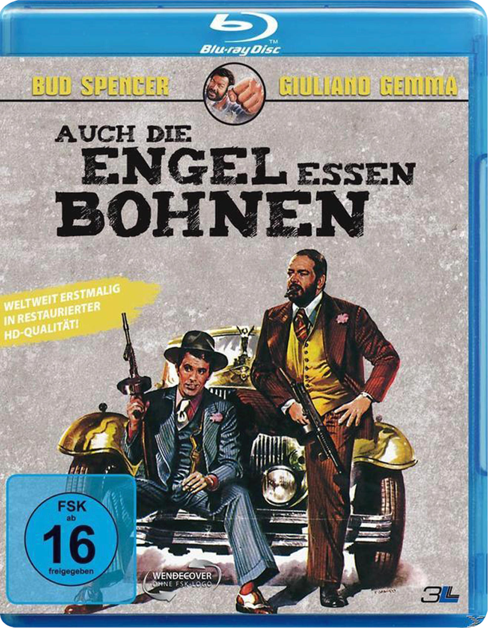 DVD-Cover von Auch die Engel essen Bohnen. Zwei Männer halten Waffen und sind auf dem Cover.