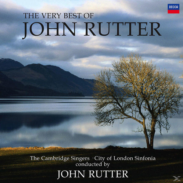 CD-Cover einer Seeszene mit einem kahlen Baum, einem bewölkten Himmel und dem Text 'The Very Best Of John Rutter'.