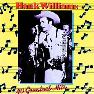 Albumcover von Hank Williams mit Gitarre und Noten um das zentrale Bild herum.