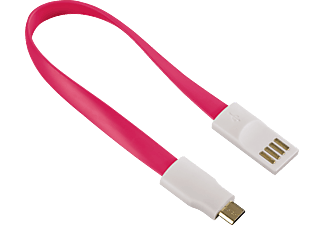 HAMA Lade-Sync Magnet, Lade-Sync-Kabel, 0,2 m, Rot