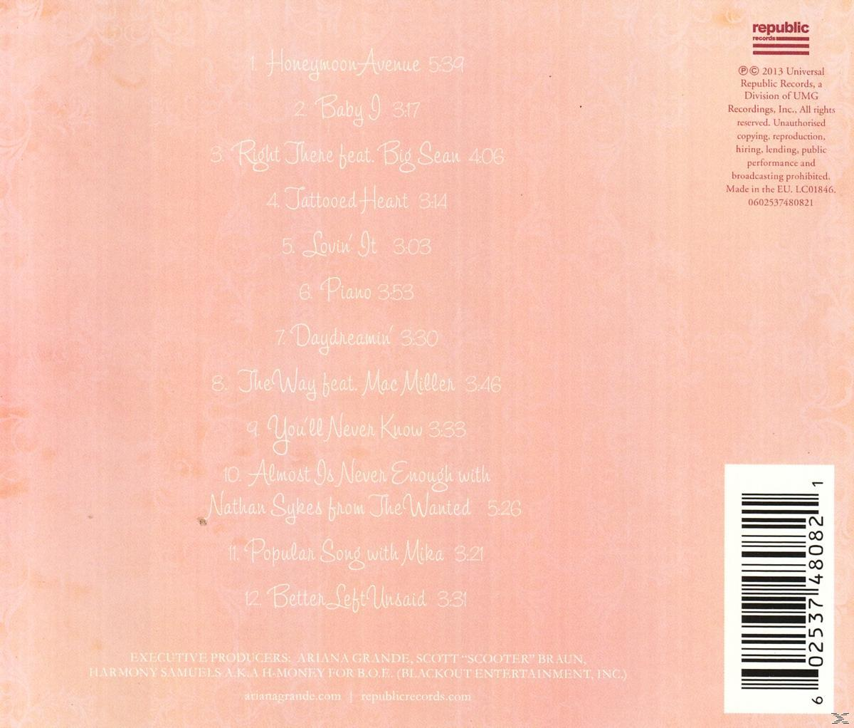 Rückseite des Albums mit Trackliste in hellrosa. Der Text enthält Songtitel, mit einem Barcode in der rechten Ecke.
