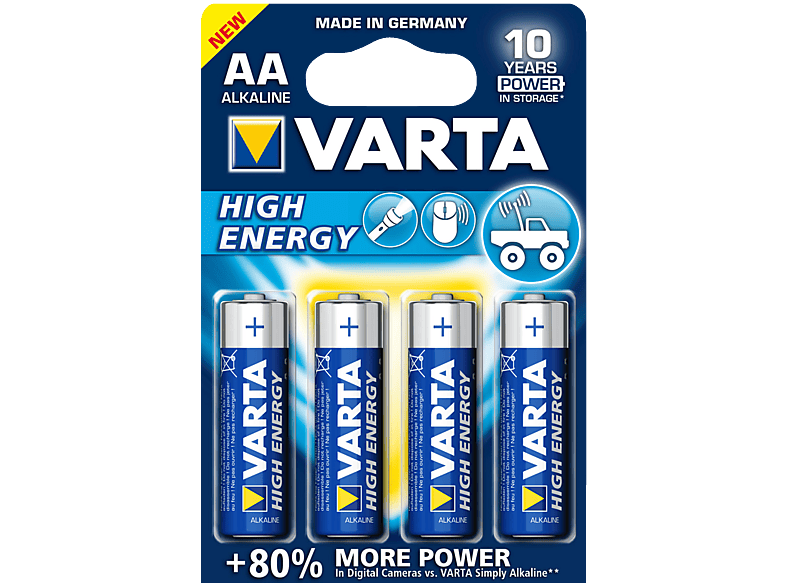 Varta Batterie High Energy AA Mignon LR06, 4er Pack