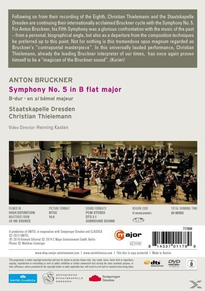 Albumcover, Anton Bruckners Symphonie Nr. 5. Orchester spielt, Rückseite des Albumcovers.