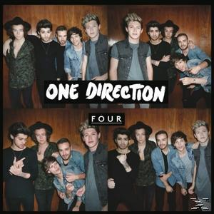 A 'ONE DIRECTION' együttes album borítója, a tagok csoportképe, a 'FOUR' fehér betűkkel.