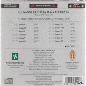 CD-Rückseite, Liste der Sonaten, Credits, Logo und Barcode. Text auf Italienisch.