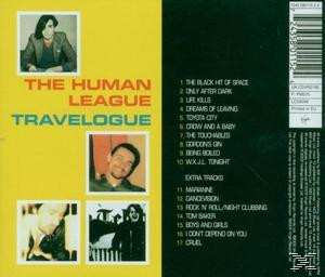 Album borítója a The Human League-gel és fotókkal. Sárga háttérrel, a dalok listája jobbra.