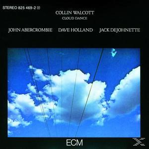 Cloud Dance Albumcover. Blauer Himmel mit weißen Wolken und Stromleitungen. Text in Schwarz.
