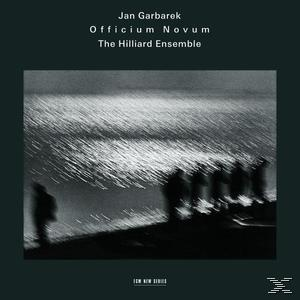 Albumcover: Jan Garbarek, Officium Novum. Verschwommene Figuren auf einer dunklen, strukturierten Landschaft.