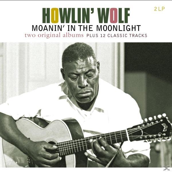 Howlin' Wolf album borítója. Fekete férfi gitárral. Az album címe: 'Moanin' in the Moonlight'.