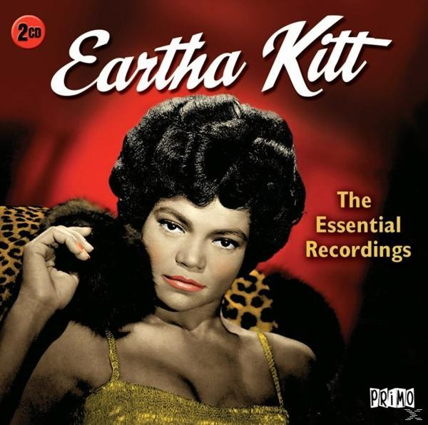 Albumcover mit einem Porträt einer Frau. Text: Eartha Kitt, The Essential Recordings.