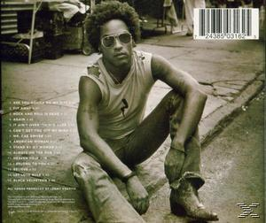CD tok hátulja. Lenny Kravitz napszemüvegben, ülve, számlista.