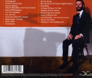 Album borító számlistával és egy széken ülő férfival.
