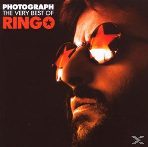 Ringo Starr album borítója. Arc közeli kép napszemüveggel. 'Photograph' és 'Ringo' cím.