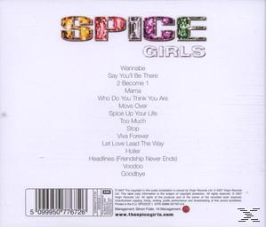 CD-Rückseite: Spice Girls Trackliste, mit weißem Hintergrund und Barcode.