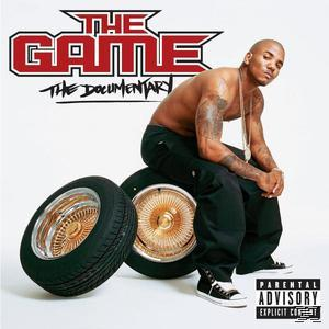 The Game album borítója. Férfi, meztelen felsőtesttel, gumin ül, és a nézőre néz. Cím: The Documentary.