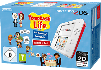 2DS, blanc/rouge + Tomodachi Life, allemand/français -  - Rouge, blanc.