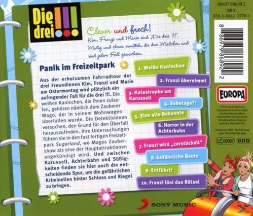 CD-Cover mit grünem Hintergrund und bunten Textfeldern. Es hat einen Titel und einige Textbeschreibungen.