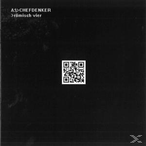 Albumcover. Chefdinker - römisch vier. Mit einem QR-Code in der Mitte auf schwarzem Hintergrund.
