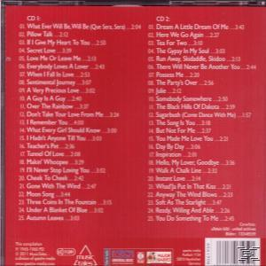 CD-Rückseite mit einer Liste der Songs. Der Hintergrund ist rot. Der Titel lautet 'The Very Best Of'.