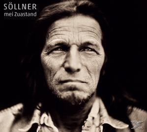 Albumcover. Nahaufnahme des Gesichts eines Mannes. Text: "SÖLLNER mei Zustand" in Schwarzweiß.