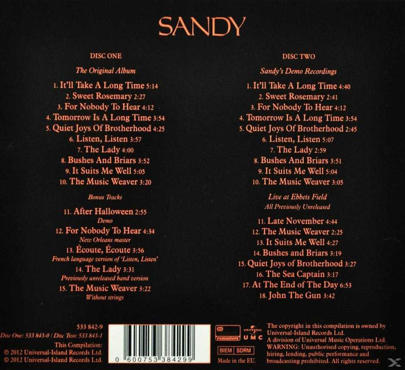 Sandy Denny - Sandy (Deluxe Edition)  - (CD)