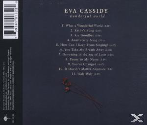 Albumcover: Eva Cassidy - Wonderful World. Ein dunkler Hintergrund mit einer Blume und Text.