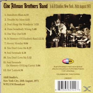 Rückseite des Albums von The Allman Brothers Band mit Titelliste, Foto und Labeldetails.