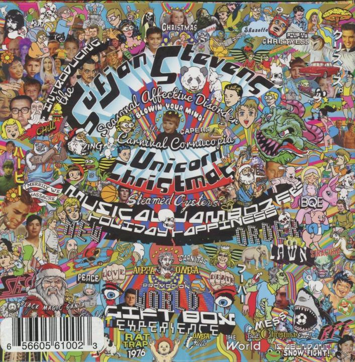 Albumcover, bunte Collage aus Gesichtern und Text.