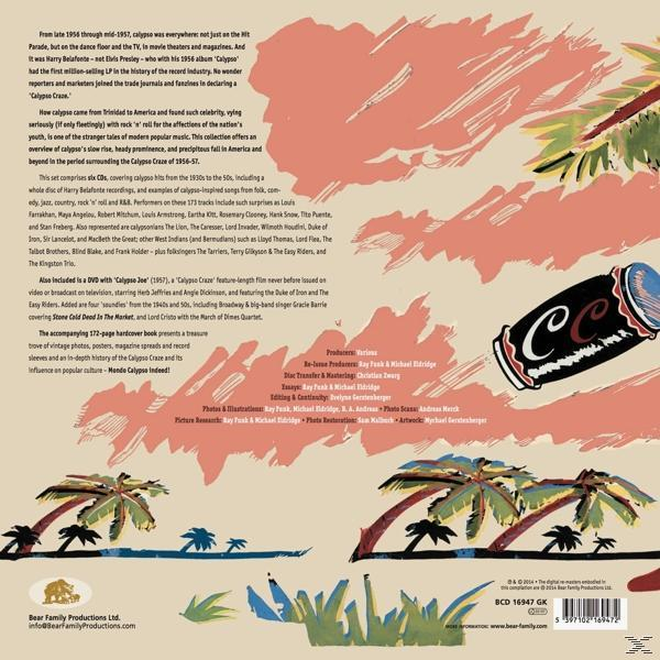 Albumcover mit Palmen und einer Coca-Cola-Dose. Text bezieht sich auf Calypso-Musik.