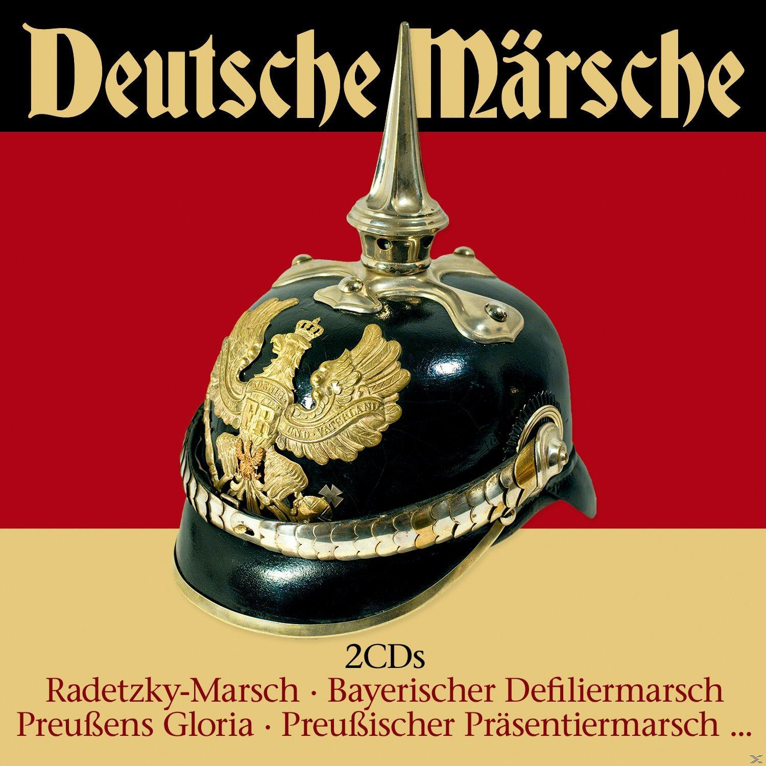 Albumcover: ein deutscher Helm mit Text 'Deutsche Märsche' und Albumdetails.