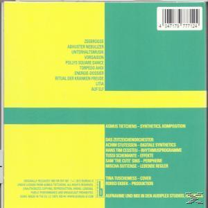 CD-Cover mit gelben und grünen Blöcken und Text, der Songs von 'Konus Tchechimes' auflistet.