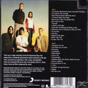 Rückseite des CD-Covers der Backstreet Boys. Text und Bilder der Bandmitglieder sind sichtbar.