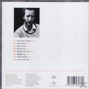 Album-Rückseite mit Titelliste und Porträt eines Mannes.