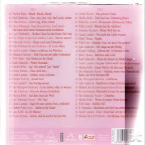 CD-Rückseite mit Titellisten. Rosa Hintergrund mit weißem Text. Enthält 2 CDs.