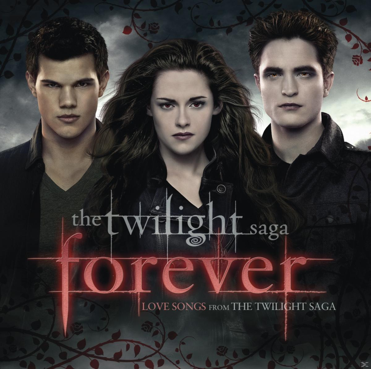 Albumcover: Drei junge Leute. Text: The Twilight Saga Forever: Love songs from The Twilight Saga.