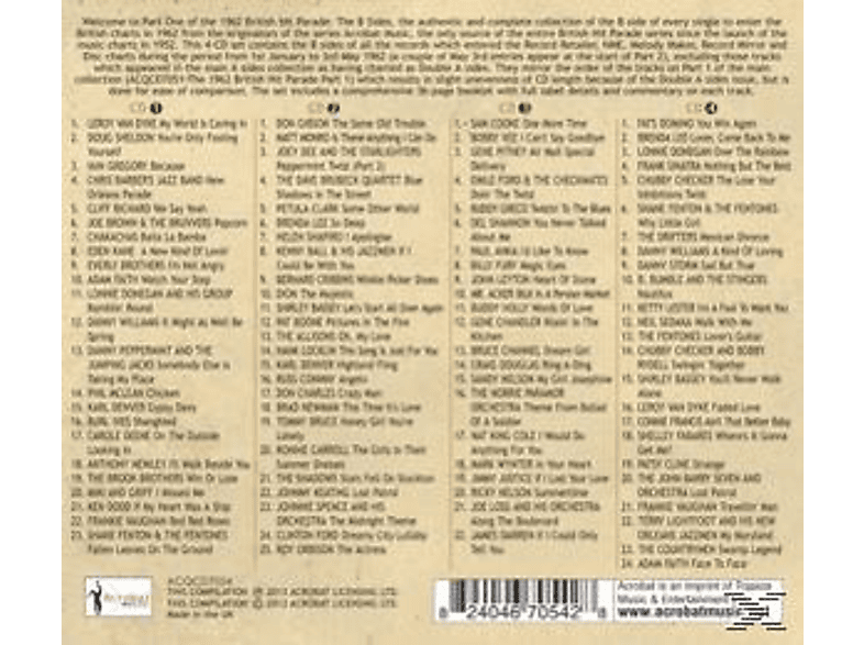 VARIOUS - The 1962 British Hit Parade:B Sides P.1: Jan.-May  - (CD)