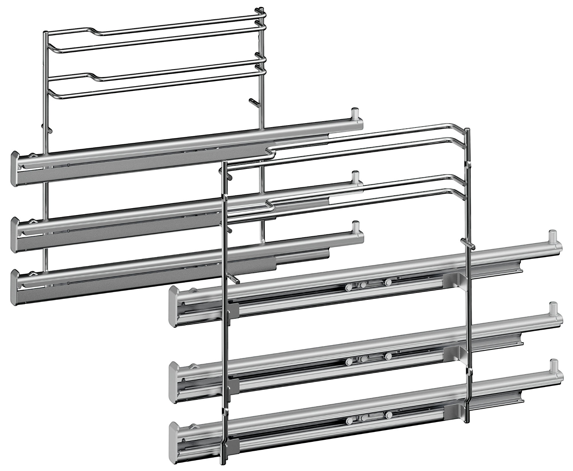 Metallschubladenschienen für einen Küchenschrank, in einem einfachen und klaren Stil.