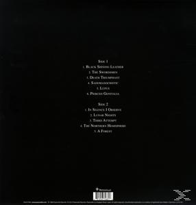 Schwarze Schallplatte, mit Songtiteln und Credits auf der Rückseite. Ein weißer Stern unten.